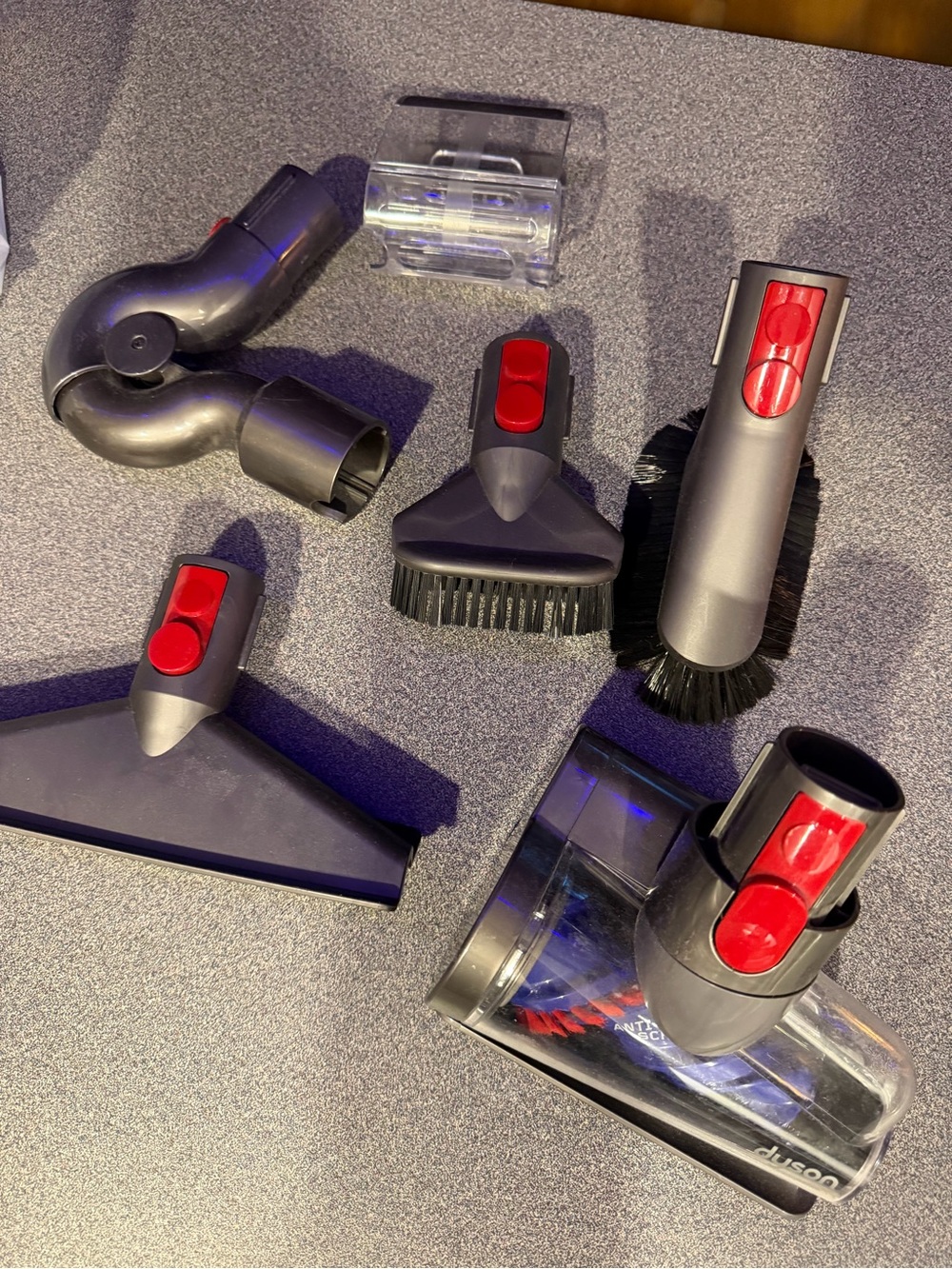 Dyson Vacuum Tool Attachment Set - Dark Gray with Red Accents